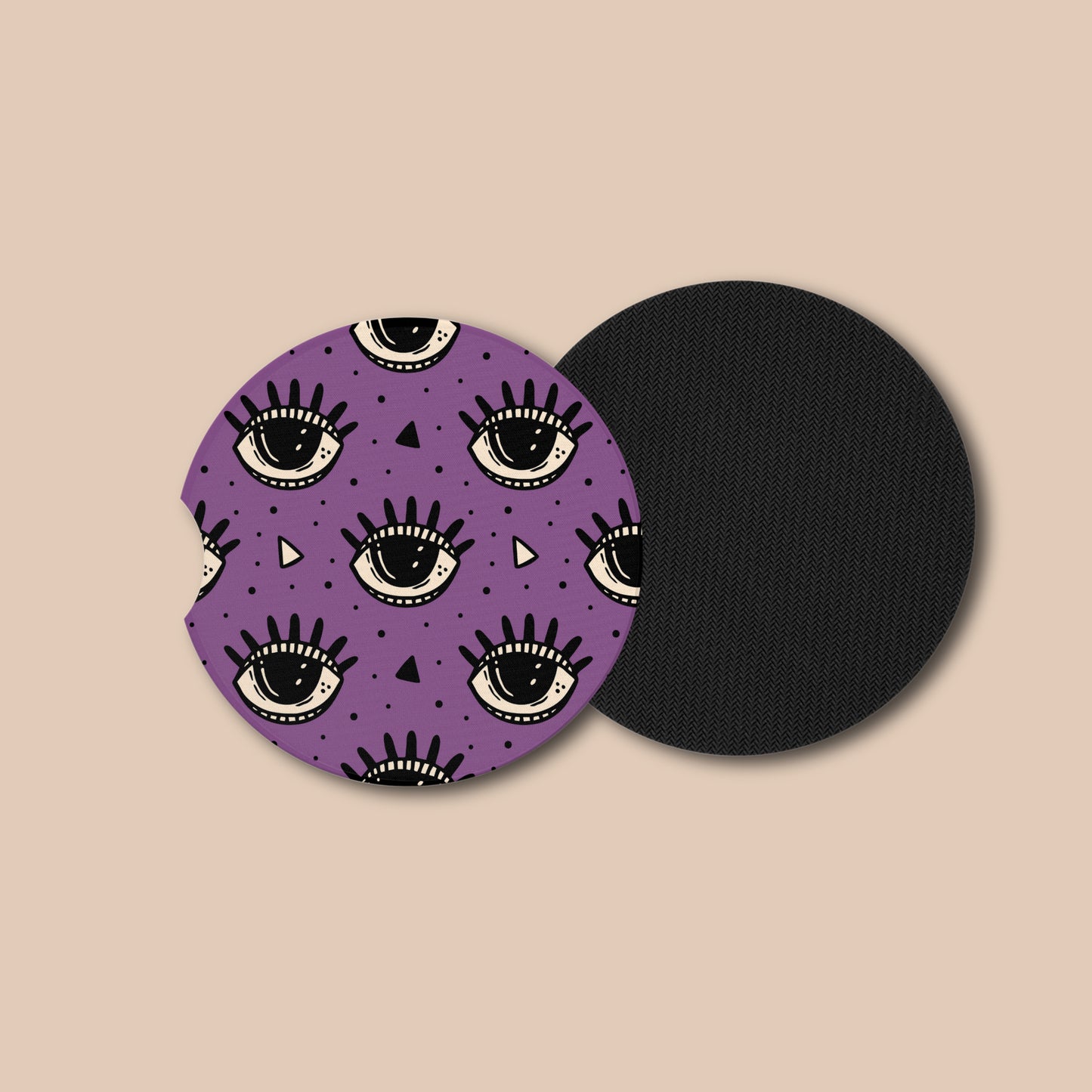 Absorbent Car Coasters | Set of 2 | Watchful Eyes