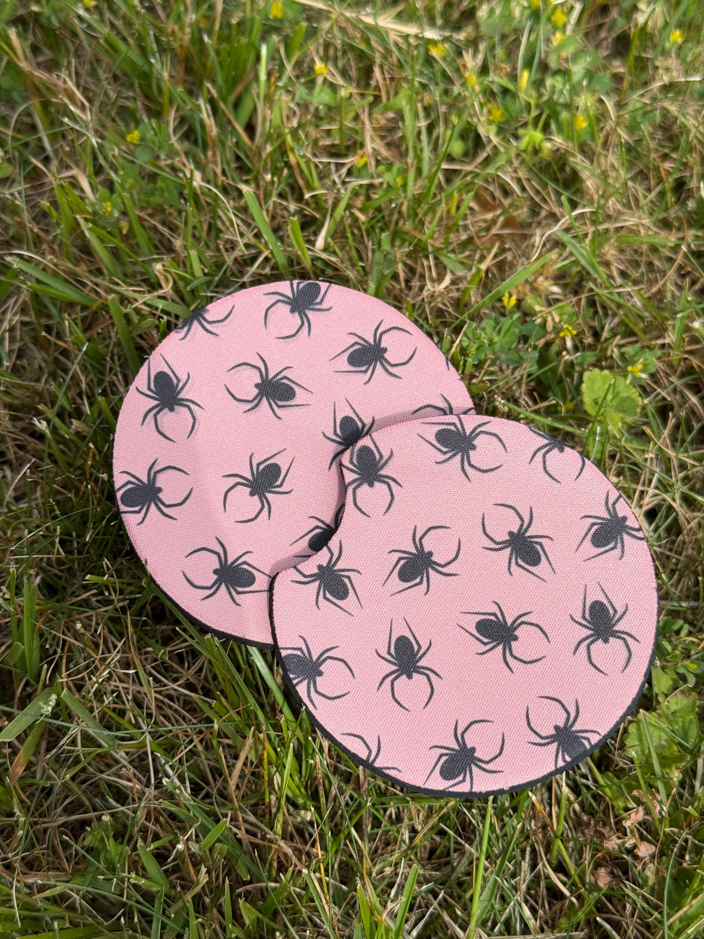 Absorbent Car Coasters | Set of 2 | Pink Widow