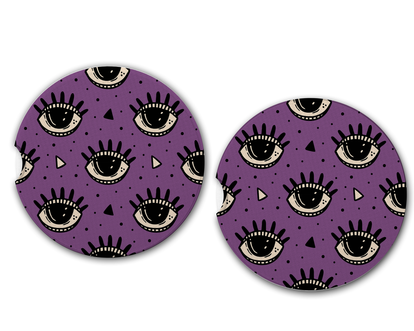 Absorbent Car Coasters | Set of 2 | Watchful Eyes