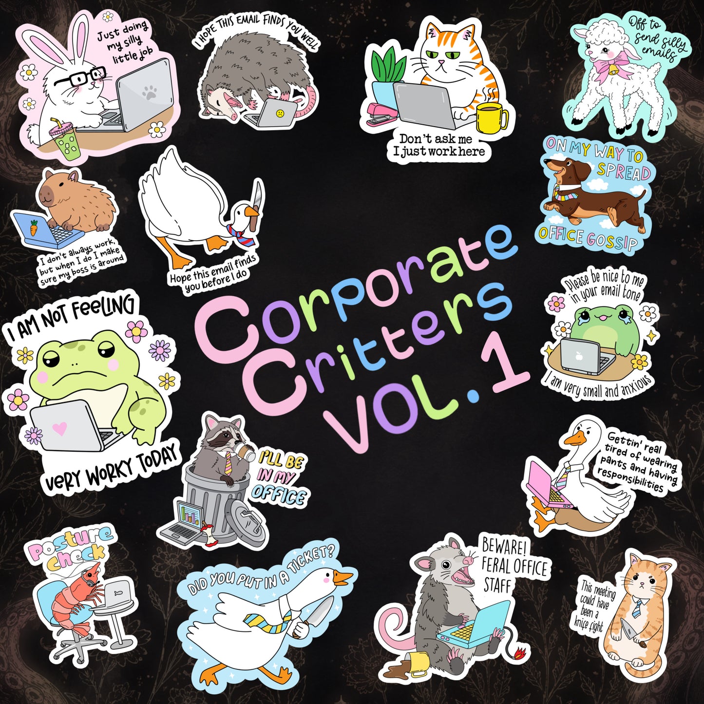 Corporate Critters (V.1) 15 Sticker Collection