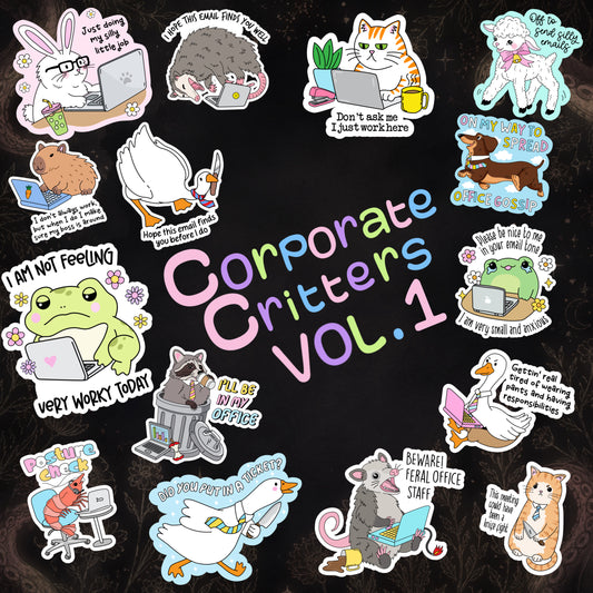 Corporate Critters (V.1) 15 Sticker Collection
