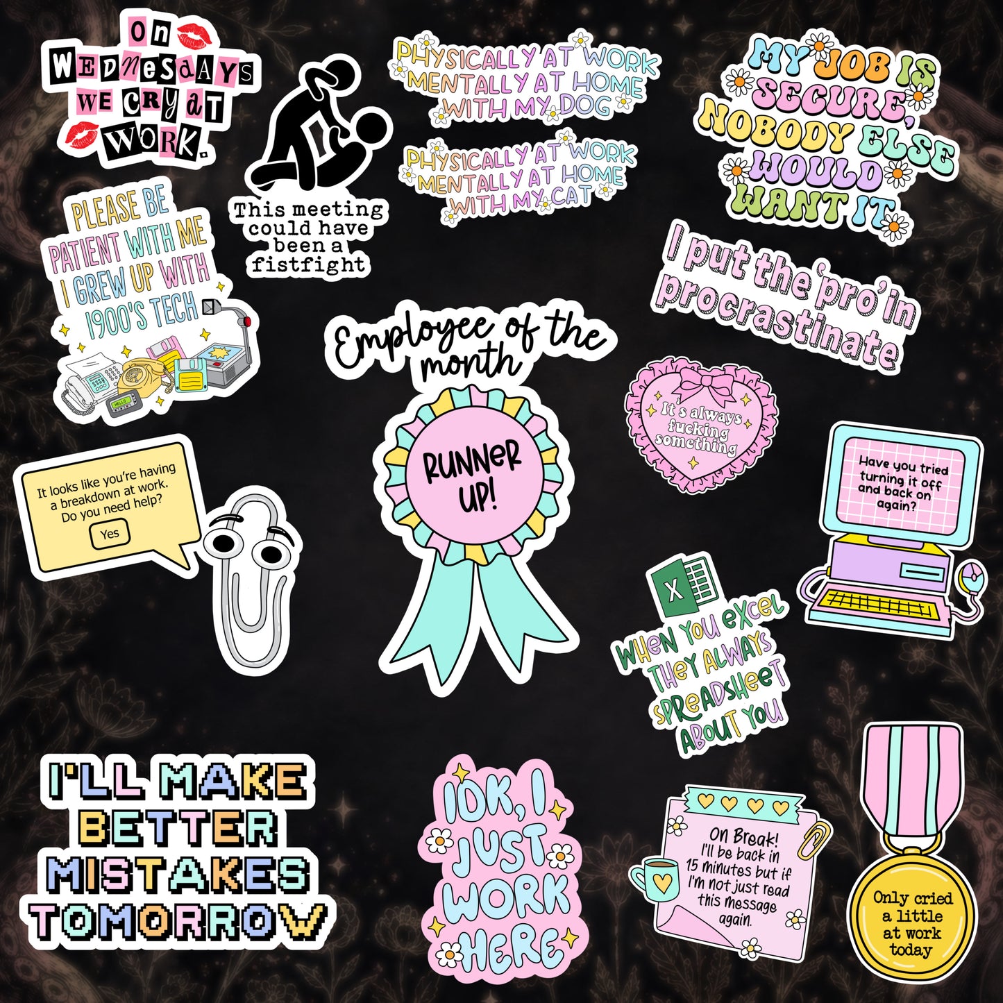 "Employee Of The Month" 15 Sticker Collection