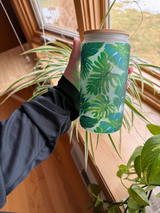16 oz Tropical Plant Tumbler