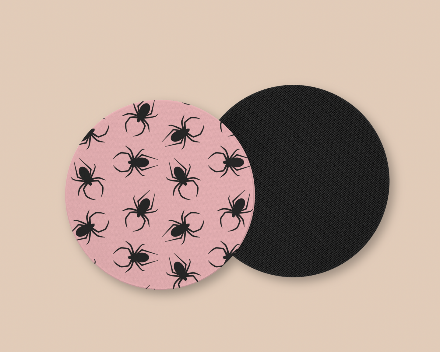 Absorbent Car Coasters | Set of 2 | Pink Widow