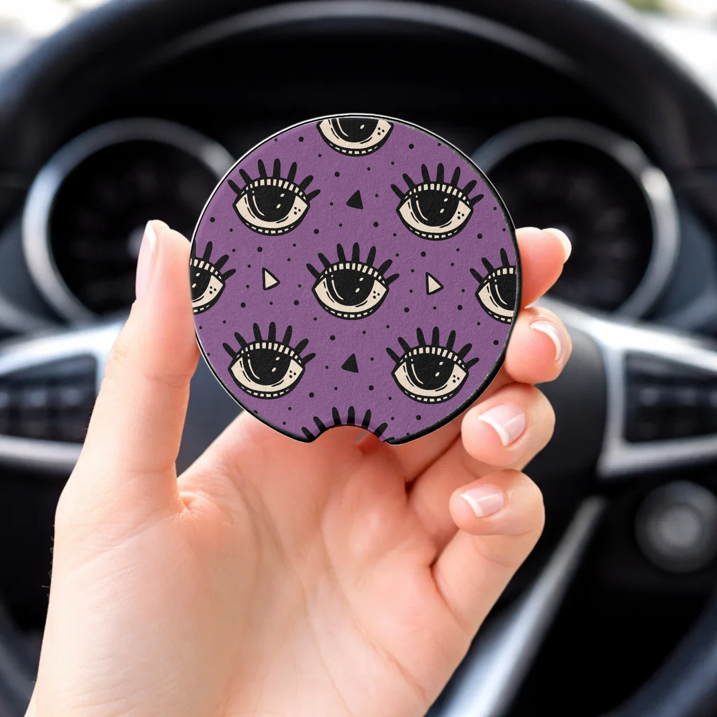 Absorbent Car Coasters | Set of 2 | Watchful Eyes