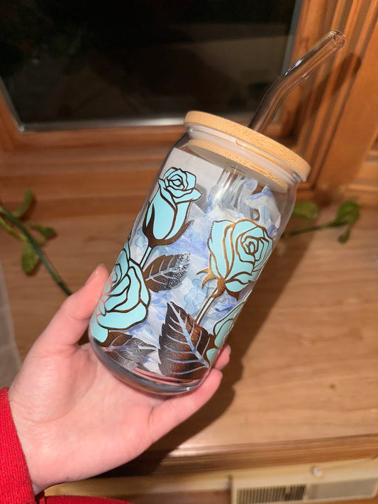 Floral Glass Tumblers