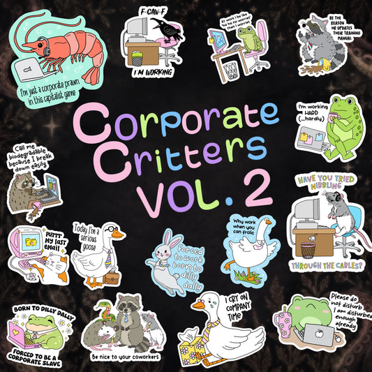 Corporate Critters (V.2) 15 Sticker Collection
